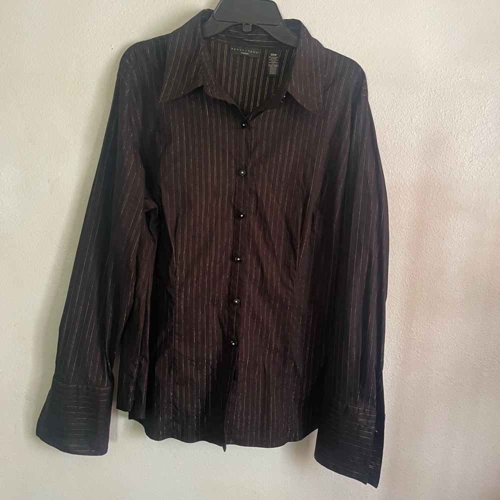 Apostrophe Black Casual Button Down Shirt with Subtle Stripes